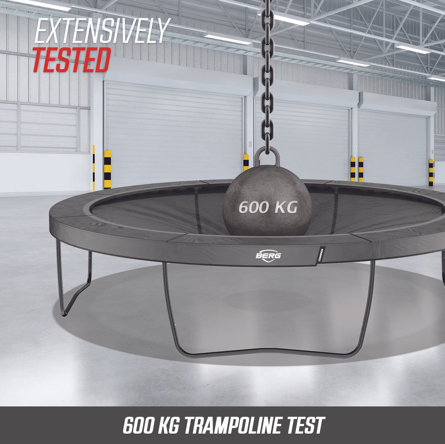 BERG Champion Regular Grey Trampoline with Safety Net