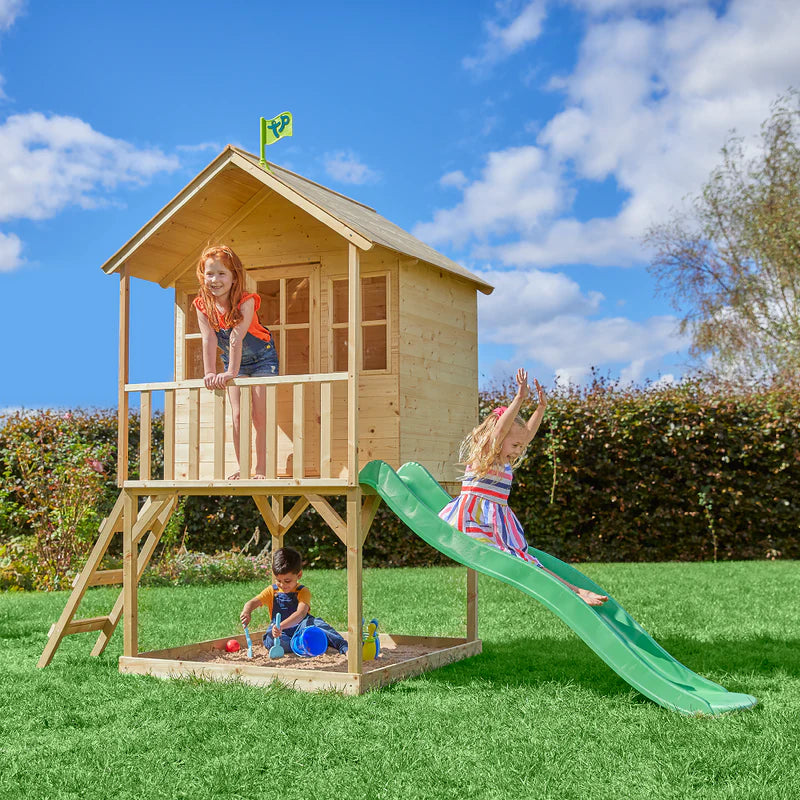 TP Hill Top Tower Wooden Playhouse with Add-On Slide
