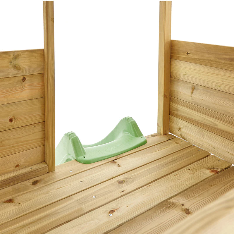 TP Treetops Wooden Tower Playhouse with Toy Box, Add-On Slide