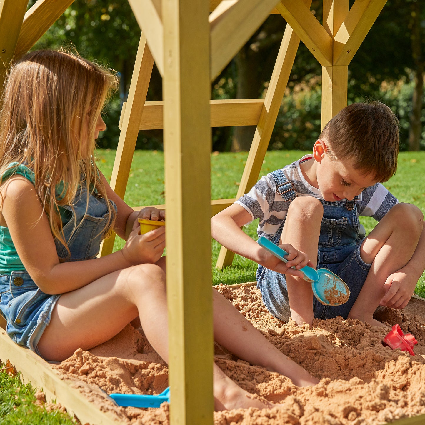 TP Treehouse Wooden Play Tower with Swing Arm and Slide