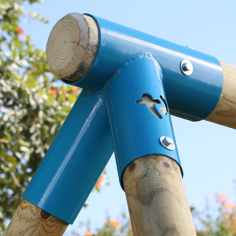 TP Knightswood Double & Deck Wooden Swing Set With Giant Nest Swing-FSC®