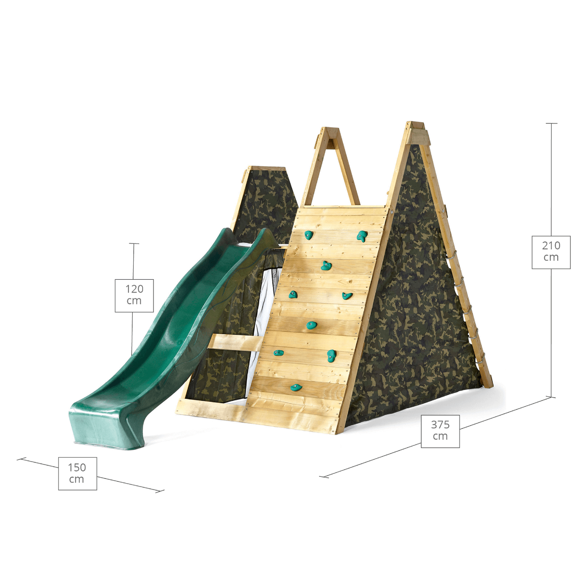 Climbing Pyramid Wooden Climbing Frame, Add Swing Option