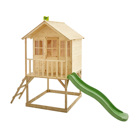 TP Hill Top Tower Wooden Playhouse with Add-On Slide