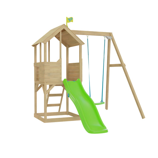 TP Treehouse Wooden Play Tower with Swing Arm and Slide