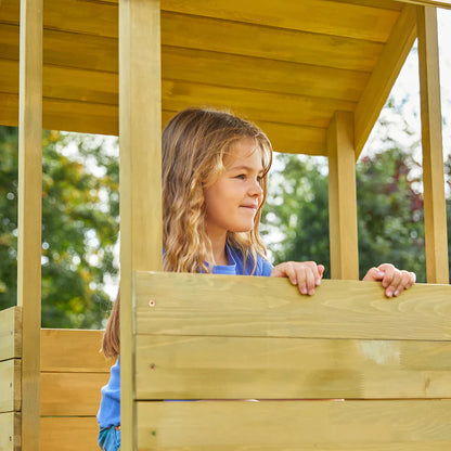 TP Treehouse Wooden Play Tower with Wavy Slide & Slide Lock - FSC® certified