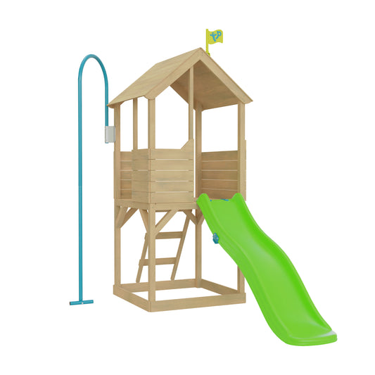 TP Treehouse Wooden Play Tower with Firemans Pole and Slide