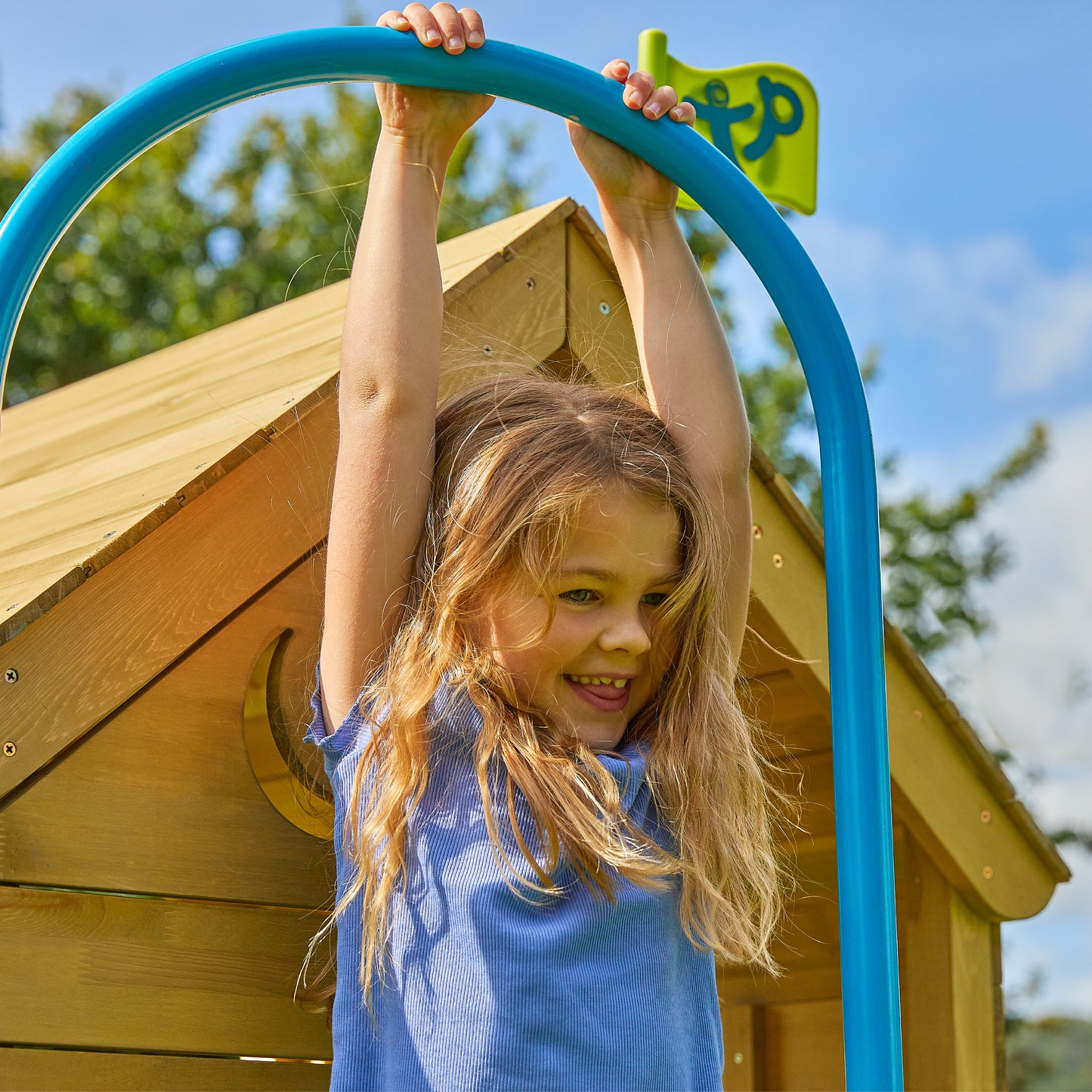 TP Treehouse Wooden Play Tower with Firemans Pole and Slide