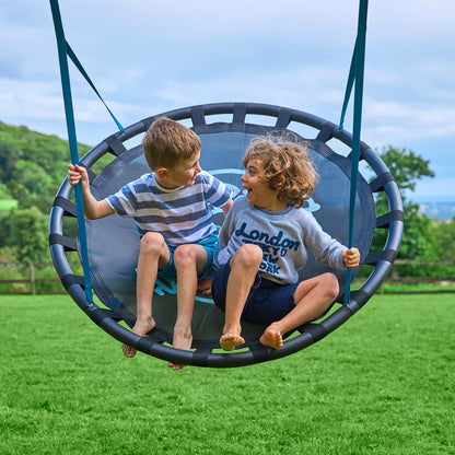 TP Knightswood Double & Deck Wooden Swing Set With Giant Nest Swing-FSC®